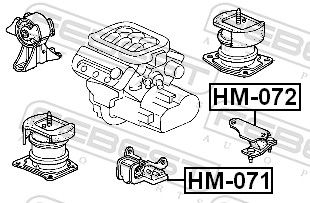 Febest HM072 подушка коробки швидкостей задня