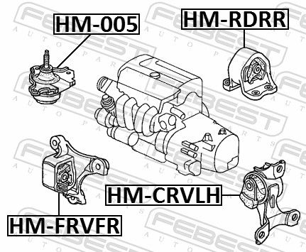 Febest HMRDRR Подушка двигуна задня mt