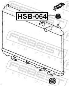 Febest HSB064 Опора, радіатор