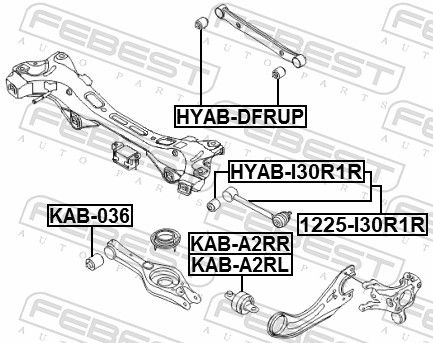 Febest HYABI30R1R Опора, важіль підвіски