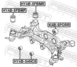 Febest HYABSFBMR Сайлентблок задньої балки