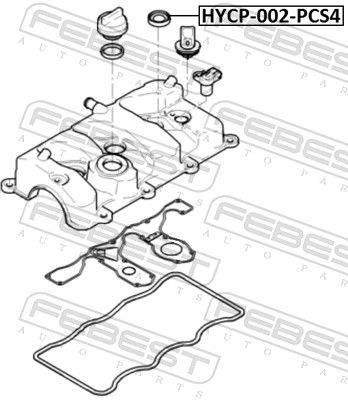 Febest HYCP002PCS4 кільце ущільнювач колодязя свічки комплект (4 шт. в упаковці)