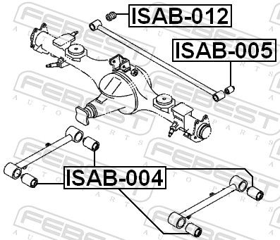 Febest ISAB005 Сайлентблок задньої поперечної тяги