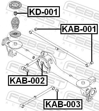 Febest KAB001 Сайлентблок задньої поперечної тяги