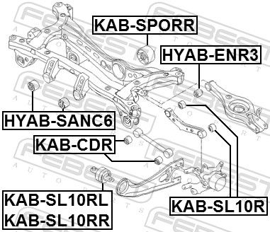 Febest KABSL10RR Опора, важіль підвіски