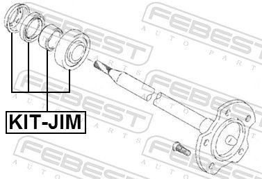 Febest KITJIM Підшипник кульковий задній півосі ремкомплект 35x72x22