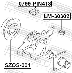 Febest LM30302 Підшипник кулака поворотного роликовий 15x42x11x15