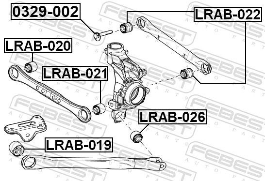 Febest LRAB021 сайлентблок заднього важеля