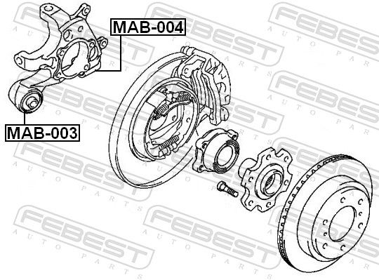 Febest MAB003 Сайлентблок задньої цапфи