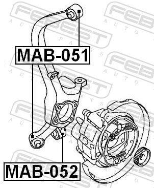 Febest MAB052 сайлентблок задньої цапфи нижній