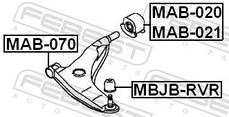 Febest MAB070 Сайлентблок передній переднього важеля
