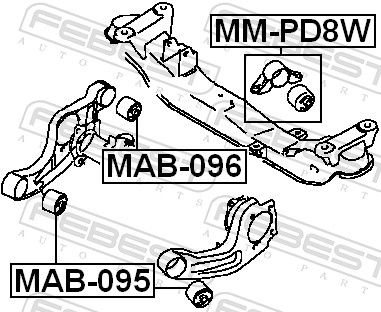 Febest MAB096 сайлентблок подушки диференціала