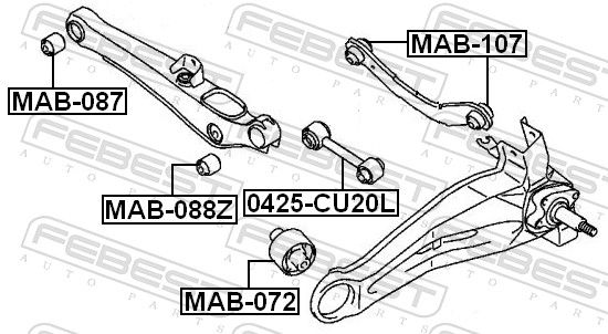 Febest MAB107 Сайлентблок задньої тяги