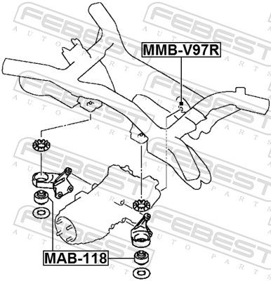 Febest MAB118 Сайлентблок заднього диференціала