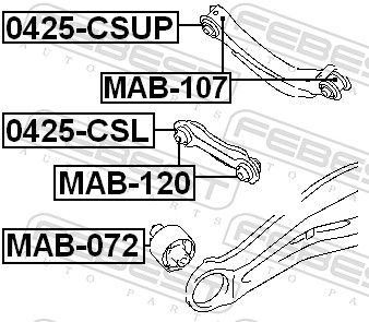 Febest MAB120 Опора, важіль підвіски