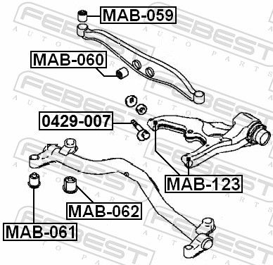 Febest MAB123 Опора, важіль підвіски