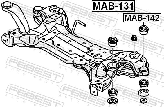 Febest MAB142 Сайлентблок підрамника