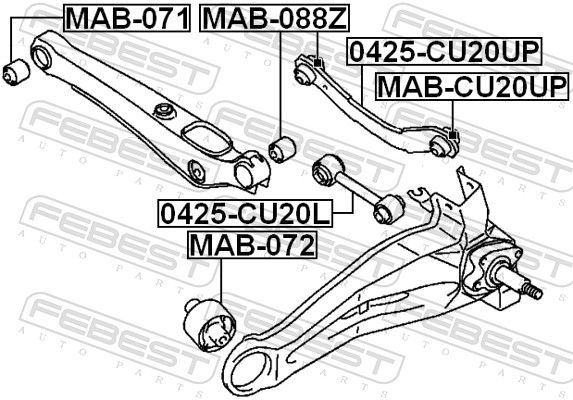 Febest MABCU20UP Опора, важіль підвіски