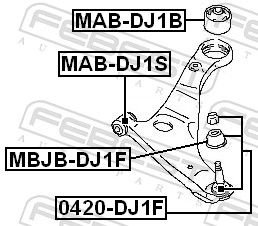 Febest MABDJ1B Сайлентблок задній переднього важеля