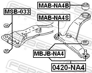 Febest MABNA4B Опора, важіль підвіски