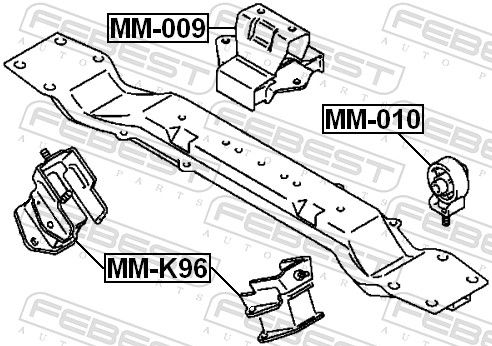Febest MM009 Подушка двигуна задня