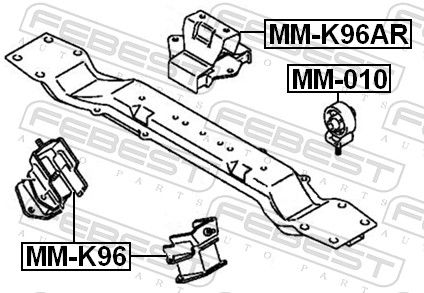 Febest MM010 Подушка двигуна задня ліва
