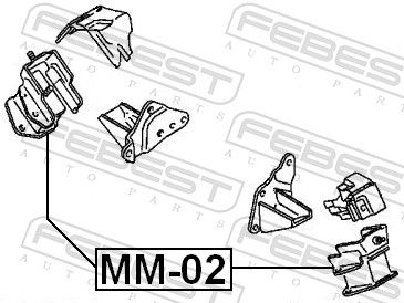 Febest MM02 Опора, двигун