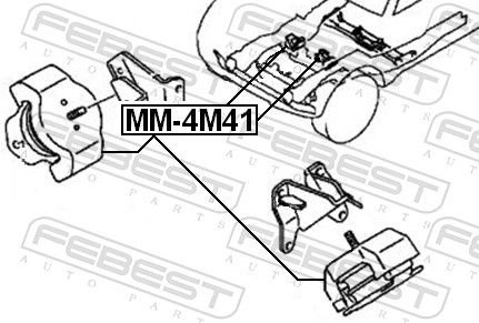 Febest MM4M41 Подушка двигуна передня AT/MT (гідравлічна)