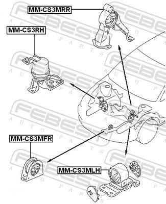 Febest MMCS3MFR Подушка двигуна передня mt