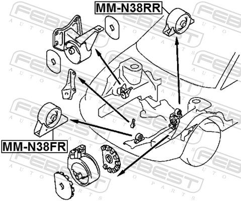 Febest MMN38RR Подушка двигуна задня