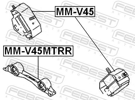 Febest MMV45MTRR подушка двигуна задня mt