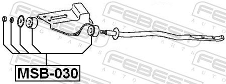 Febest MSB030 Втулка передньої тяги комплект