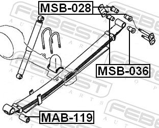 Febest MSB036 Втулка задньої ресори