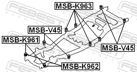 Febest MSBK963 подушка підрамника