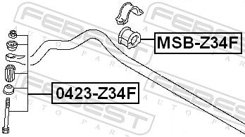 Febest MSBZ34F Втулка переднього стабілізатора d25.8