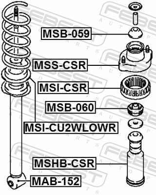 Febest MSICSR проставка задньої пружини верхня