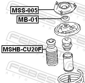 Febest MSS005 Верхня опора, стійка амортизатора