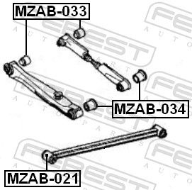 Febest MZAB033 Сайлентблок задньої поперечної тяги