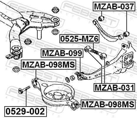Febest MZAB037 Опора, важіль підвіски