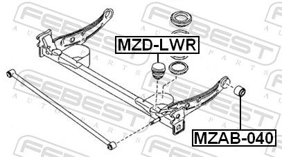 Febest MZAB040 Сайлентблок заднього важеля