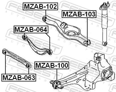 Febest MZAB103 Опора, важіль підвіски