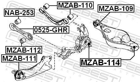 Febest MZAB114 Сайлентблок задньої цапфи