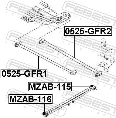 Febest MZAB115 Опора, важіль підвіски