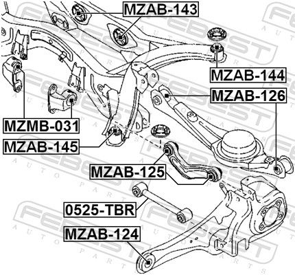 Febest MZAB126 Опора, важіль підвіски