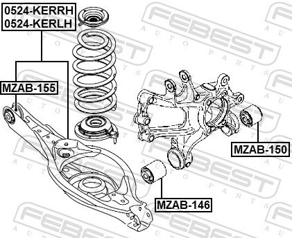 Febest MZAB155 Сайлентблок заднього нижнього важеля