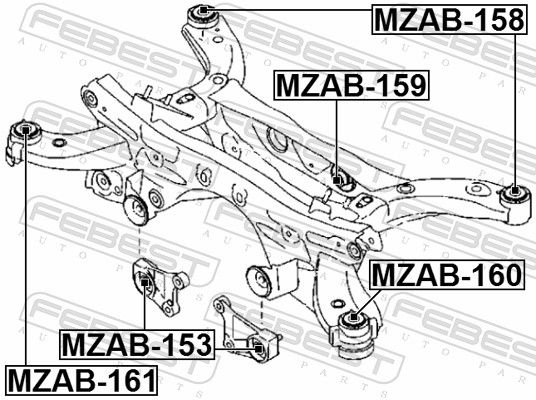 Febest MZAB159 Сайлентблок задньої балки