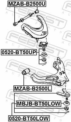 Febest MZABB2500L сайлентблок нижнього переднього важеля