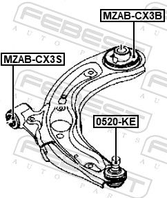 Febest MZABCX3S Опора, важіль підвіски