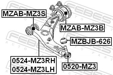Febest MZABMZ3S Опора, важіль підвіски