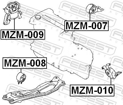Febest MZM008 подушка двигуна передня